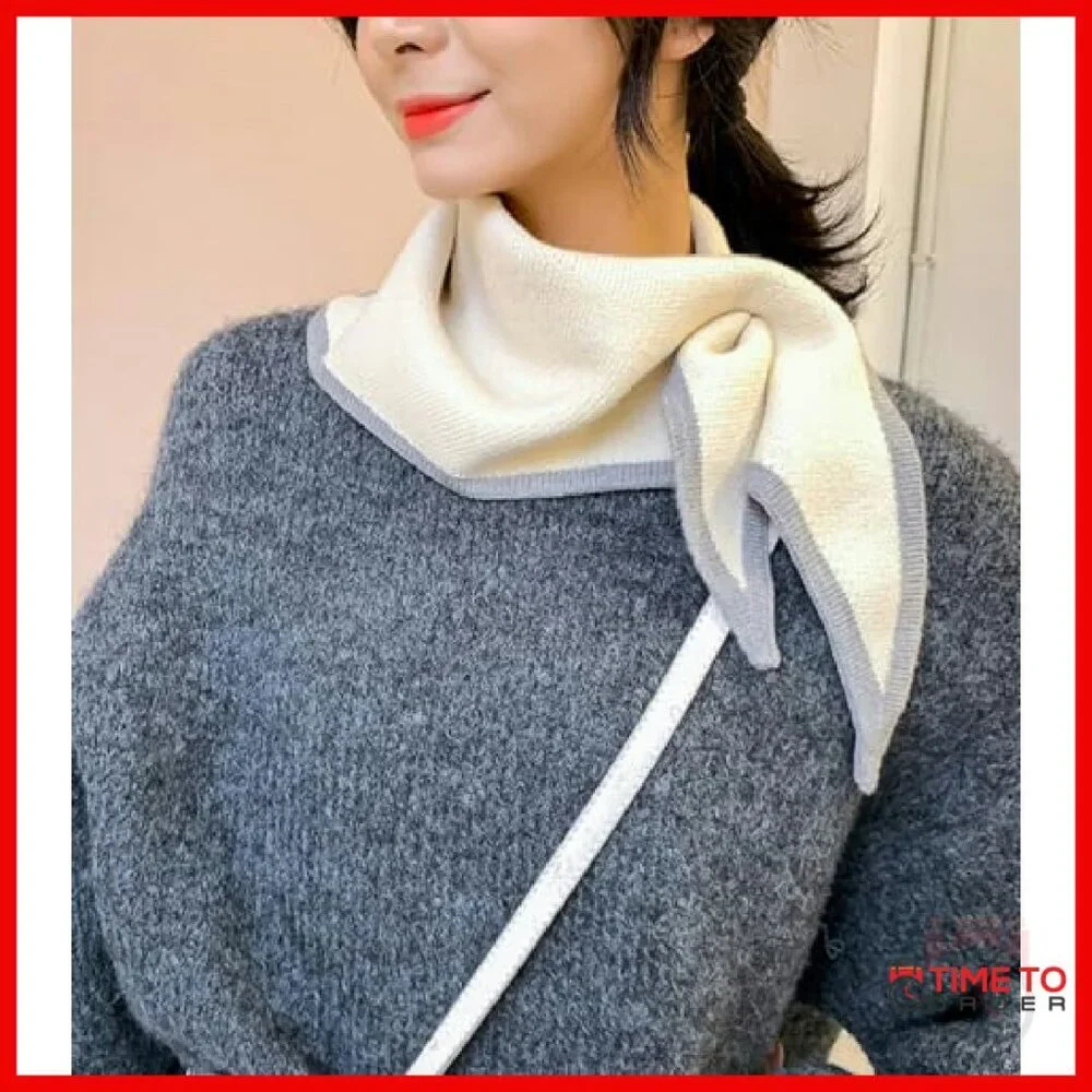 Soft Knit Triangle Scarf Shawl Wrap for Women Warm Winter Accessory - Picture 5 of 8